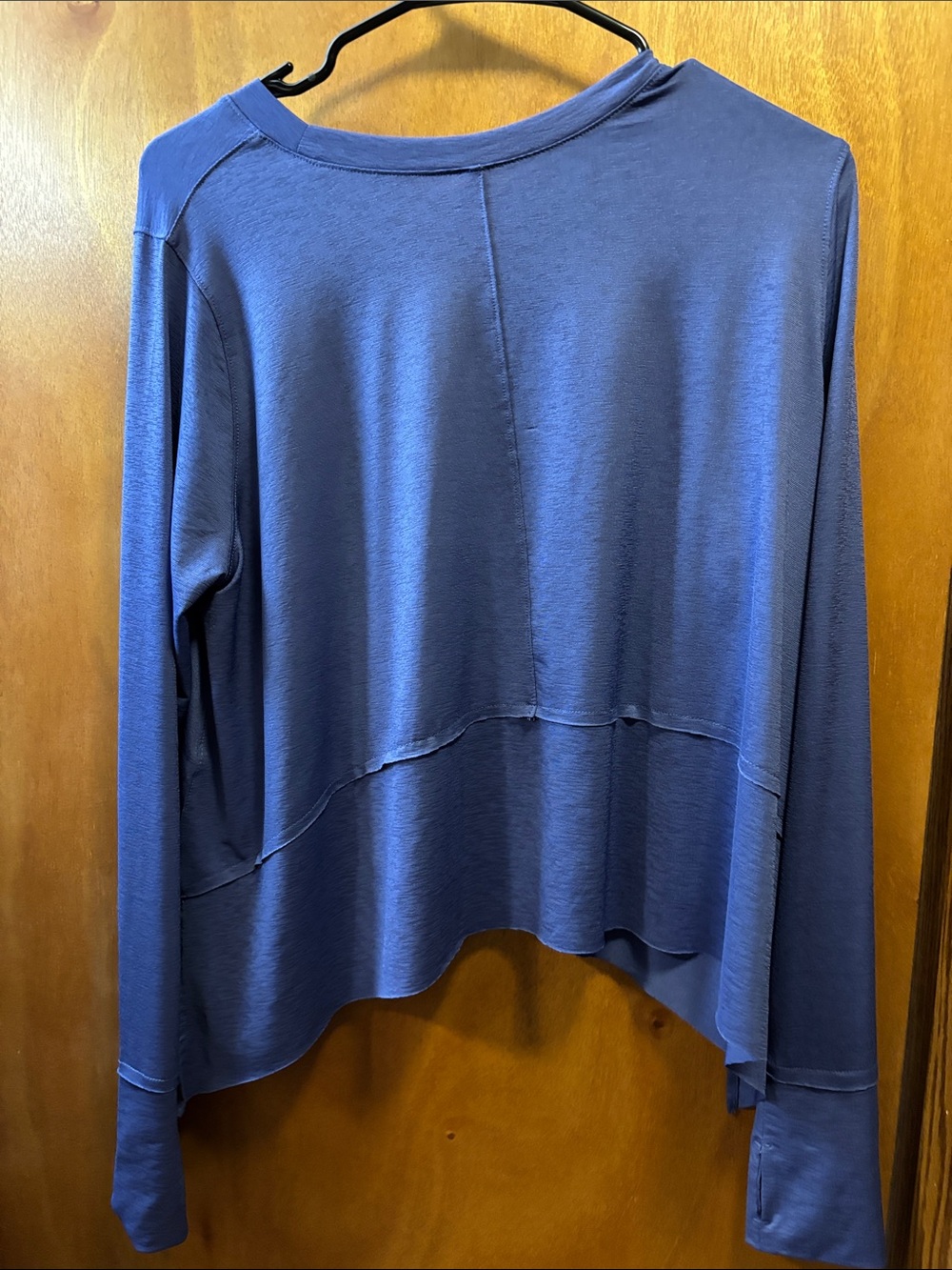 Zenana Outfitters shark bite Long Sleeve Layered Hem Top - Picture 5 of 5